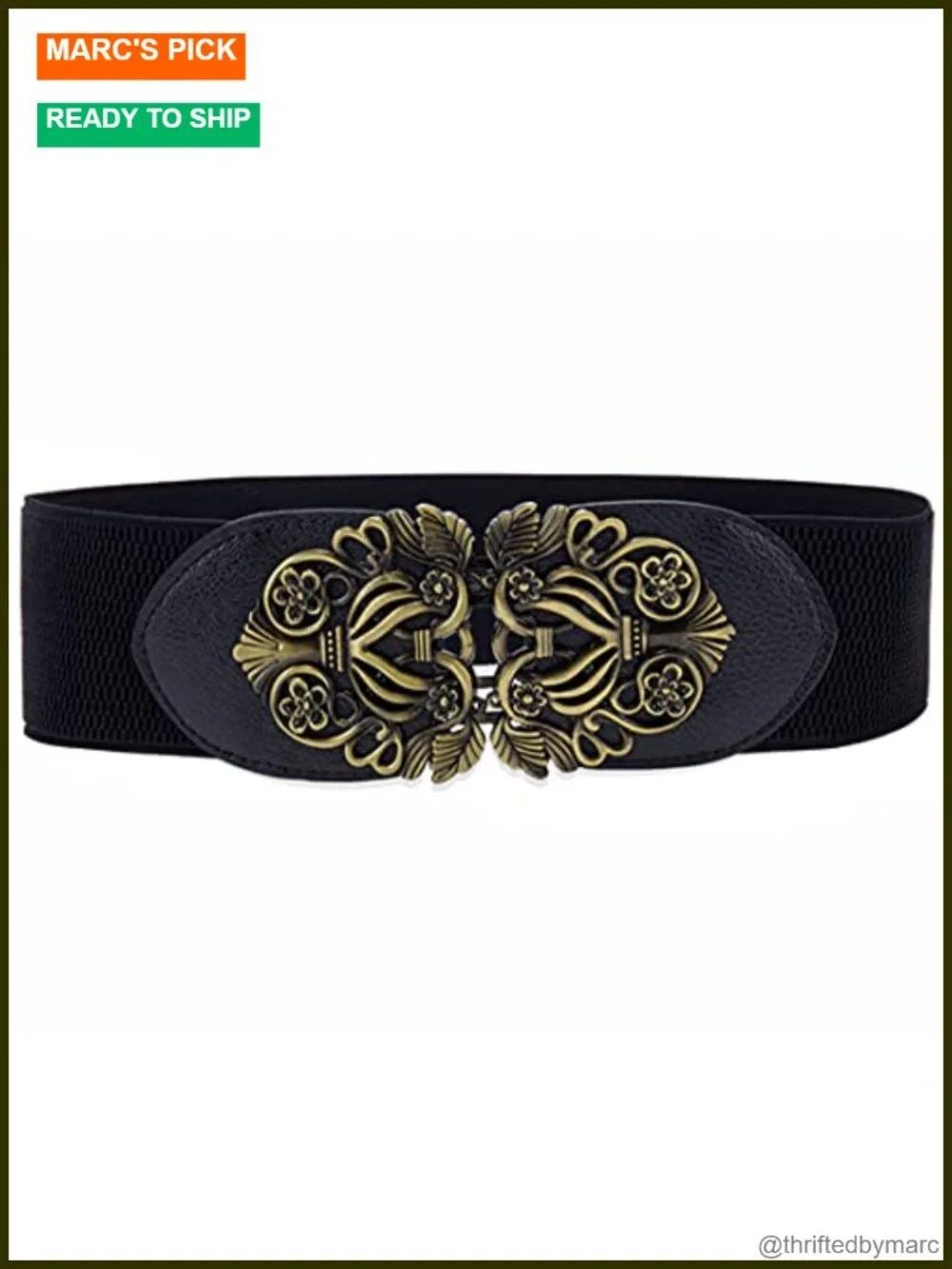 3-Pack Women's Wide Elastic Stretch Waist Belt with Metal Buckle